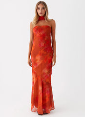 Robe longue Under The Pagoda - Ambre