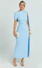 Robe Visenta - Robe à manches asymétriques bleue