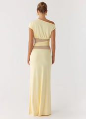Robe longue Like Honey - Jaune beurre