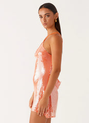 Robe Courte Dos Nu Énergie Radiante - Orange