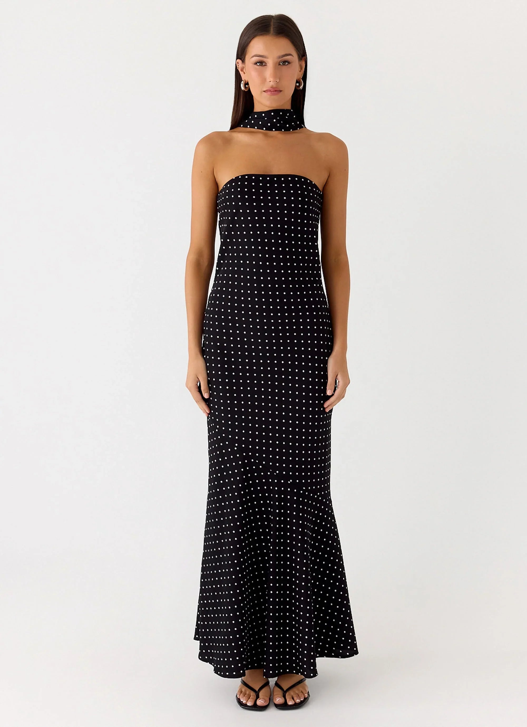 Robe longue Under The Pagoda - Pois noirs