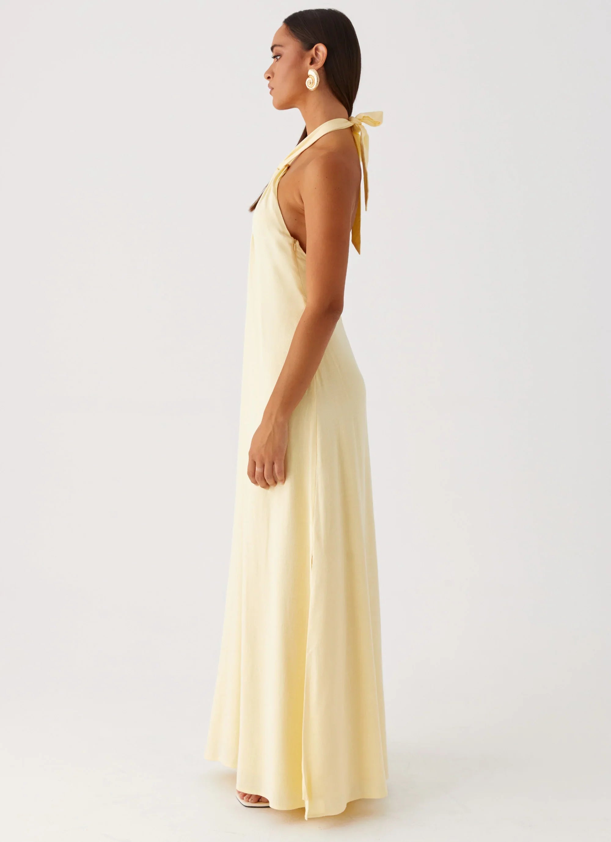 Robe longue en lin Golden Child - Jaune