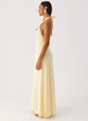 Robe longue en lin Golden Child - Jaune