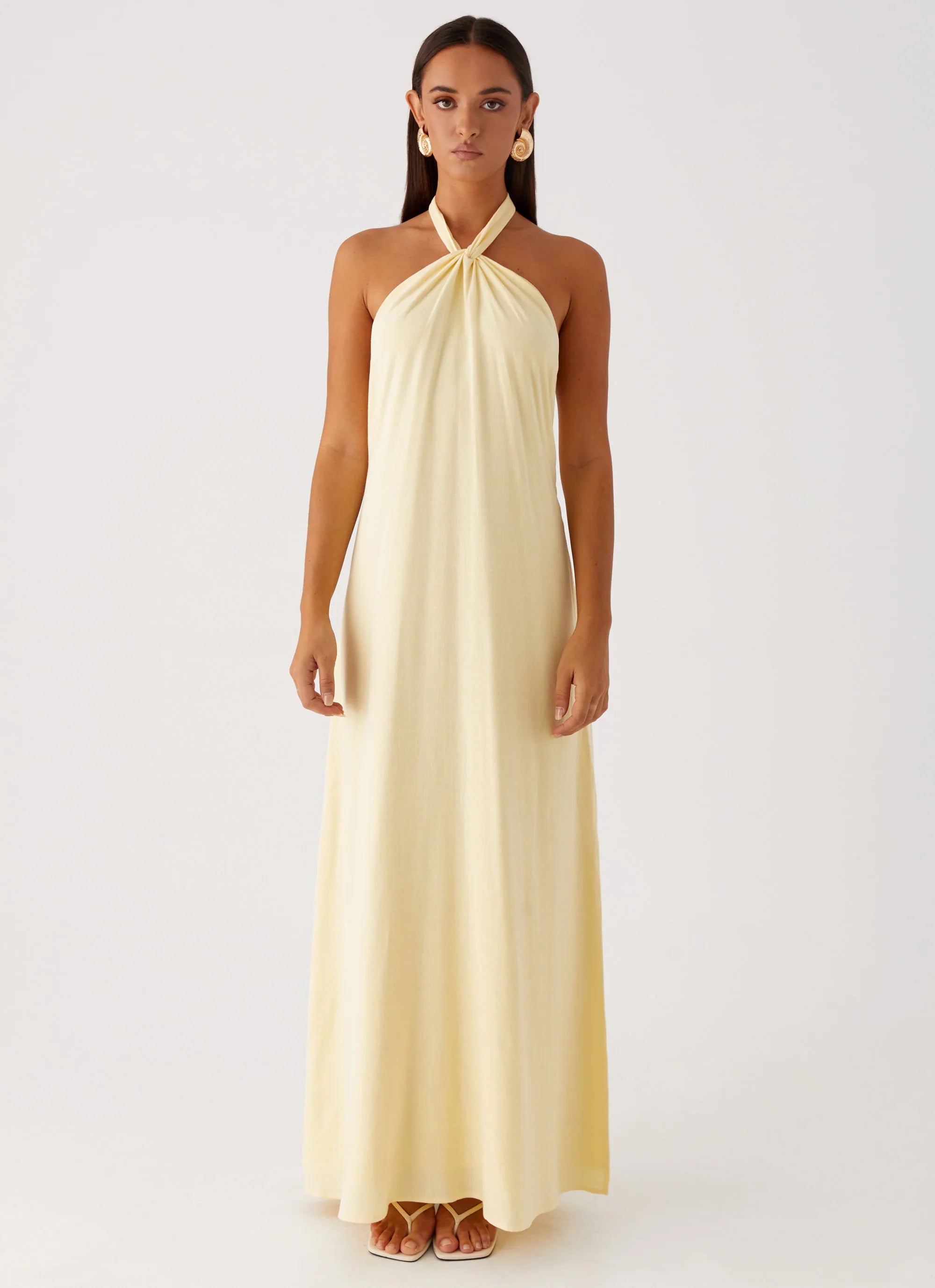 Robe longue en lin Golden Child - Jaune