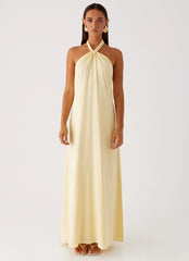 Robe longue en lin Golden Child - Jaune