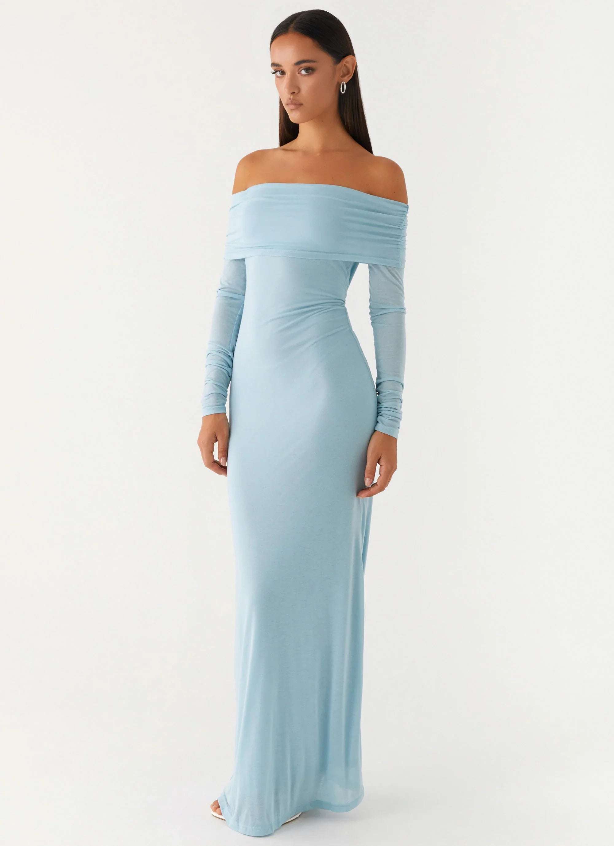Robe longue Cocoa à manches longues - Bleu