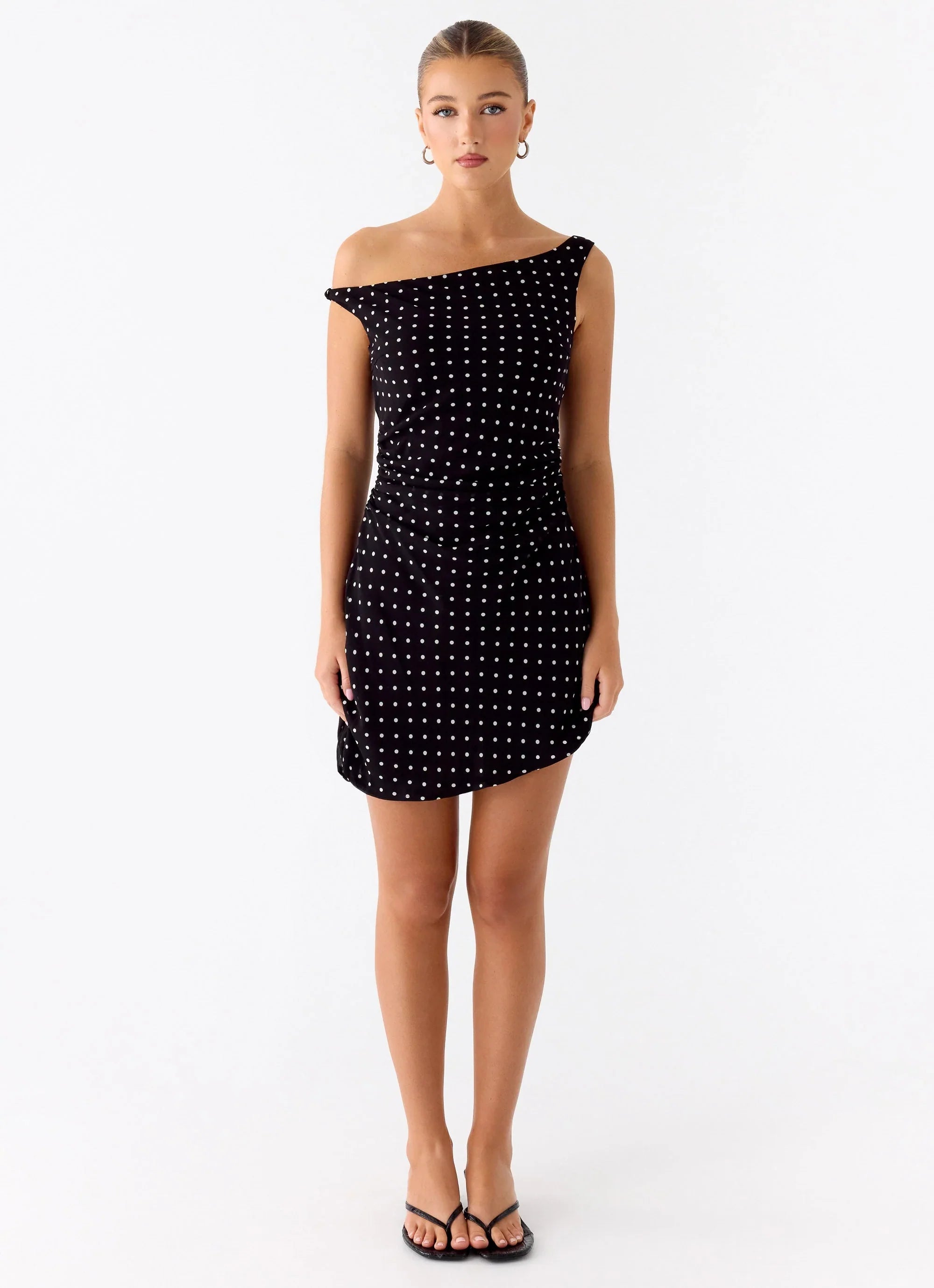 Mini-robe Delusional - Pois noirs