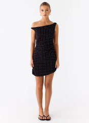 Mini-robe Delusional - Pois noirs