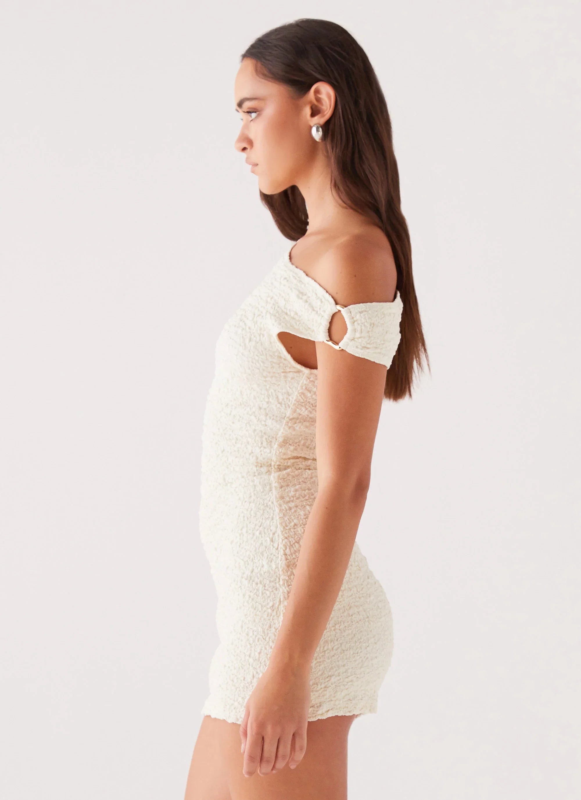 Robe mini épaules dénudées Farah - Blanc
