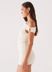 Robe mini épaules dénudées Farah - Blanc