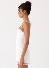 Mini-robe en dentelle Aloura - Blanc