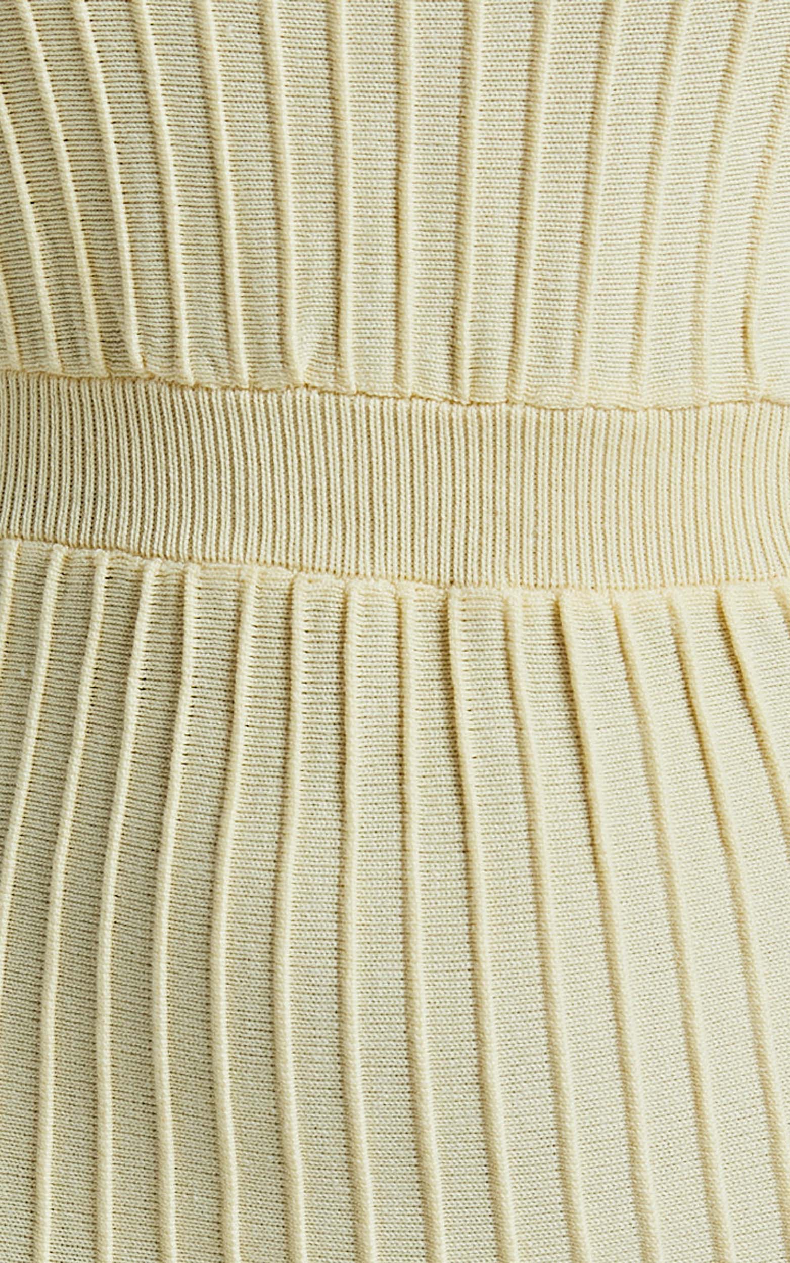 Robe midi Donissa - Robe en maille à panneaux jaune beurre