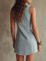 Women's Vintage Washed Denim Style Casual Dress