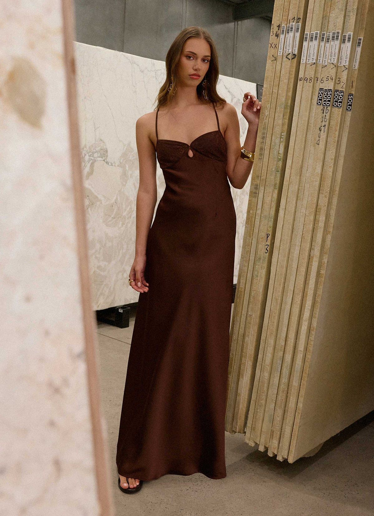 Robe longue Joanie - Chocolat