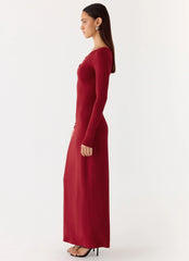 Robe longue Jordana Twist - Merlot