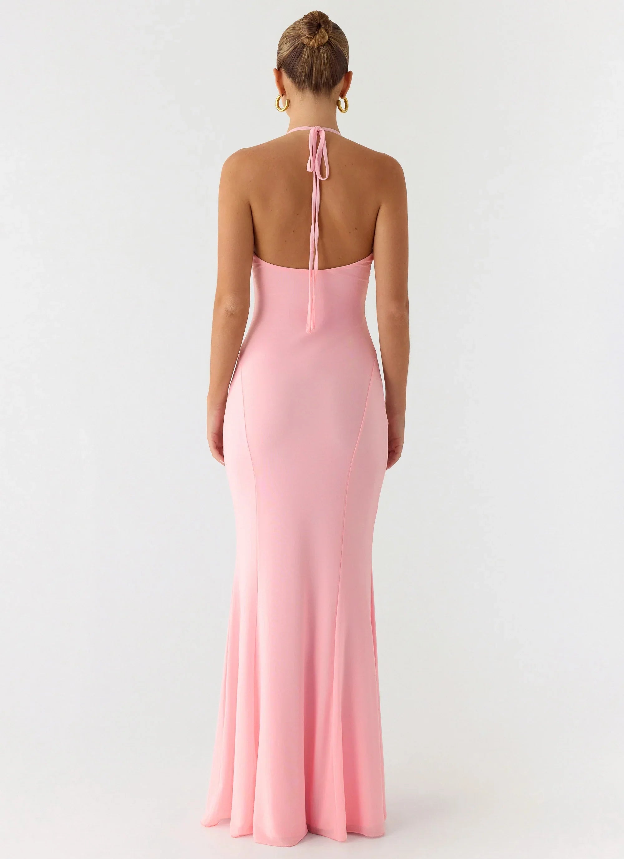 Robe longue Jolin dos nu - Rose bébé