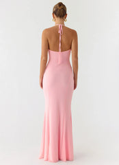 Robe longue Jolin dos nu - Rose bébé