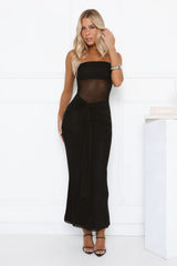 Robe longue bandeau en mesh Kissable noire