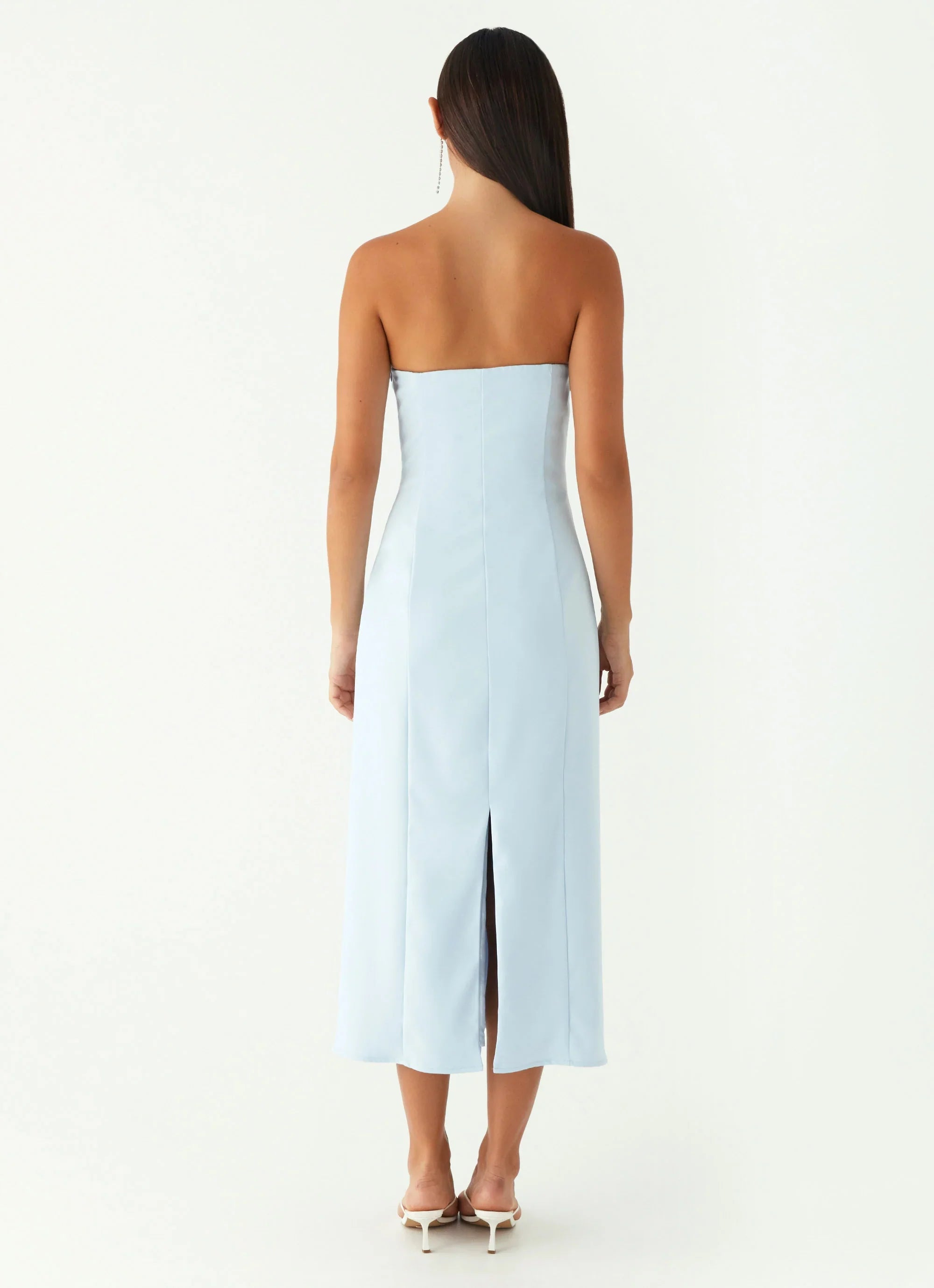 Robe midi sans bretelles Patsie - Bleue
