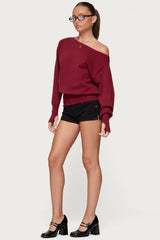 Pull oversize épaules dénudées