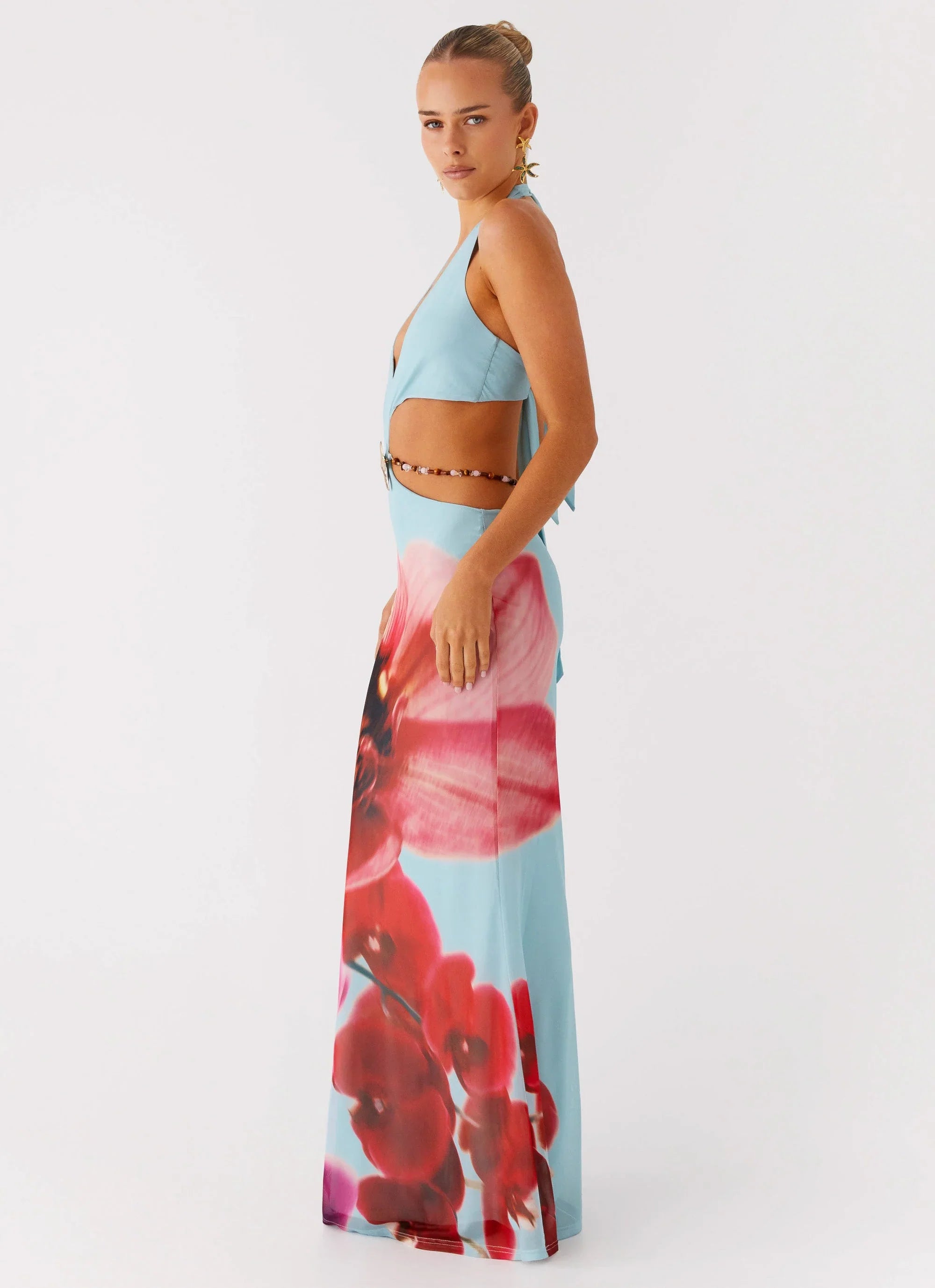 Robe longue Time To Dance - Turquoise Bloom