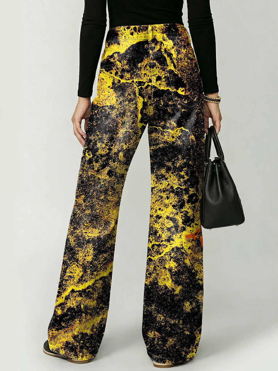 Colorful Graffiti Decorative Patterns Women's Casual Denim Pants