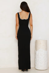 Robe longue soirée exotique noire