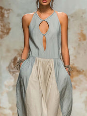 Women's Hollow Art Casual Stylish Comfortable Cotton Linen Dress