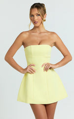 Mini-robe Catharine - Robe bustier trapèze coloris Citron