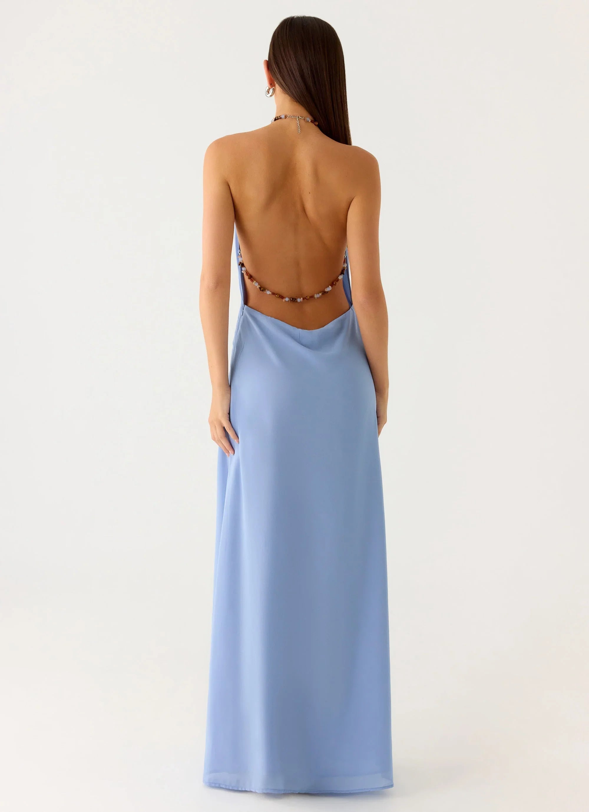 Robe longue Le Soleil Halter - Pervenche