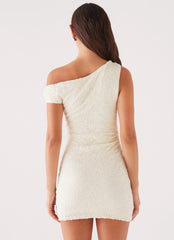Robe mini épaules dénudées Farah - Blanc