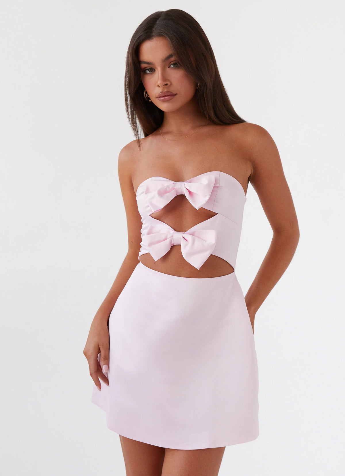 Mini-robe nœud Girl Crush - Rose