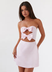 Mini-robe nœud Girl Crush - Rose