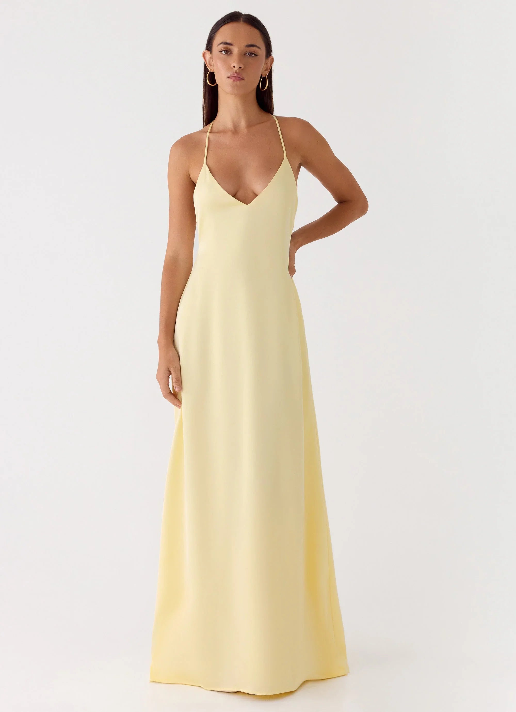 Robe longue Fine Line - Jaune