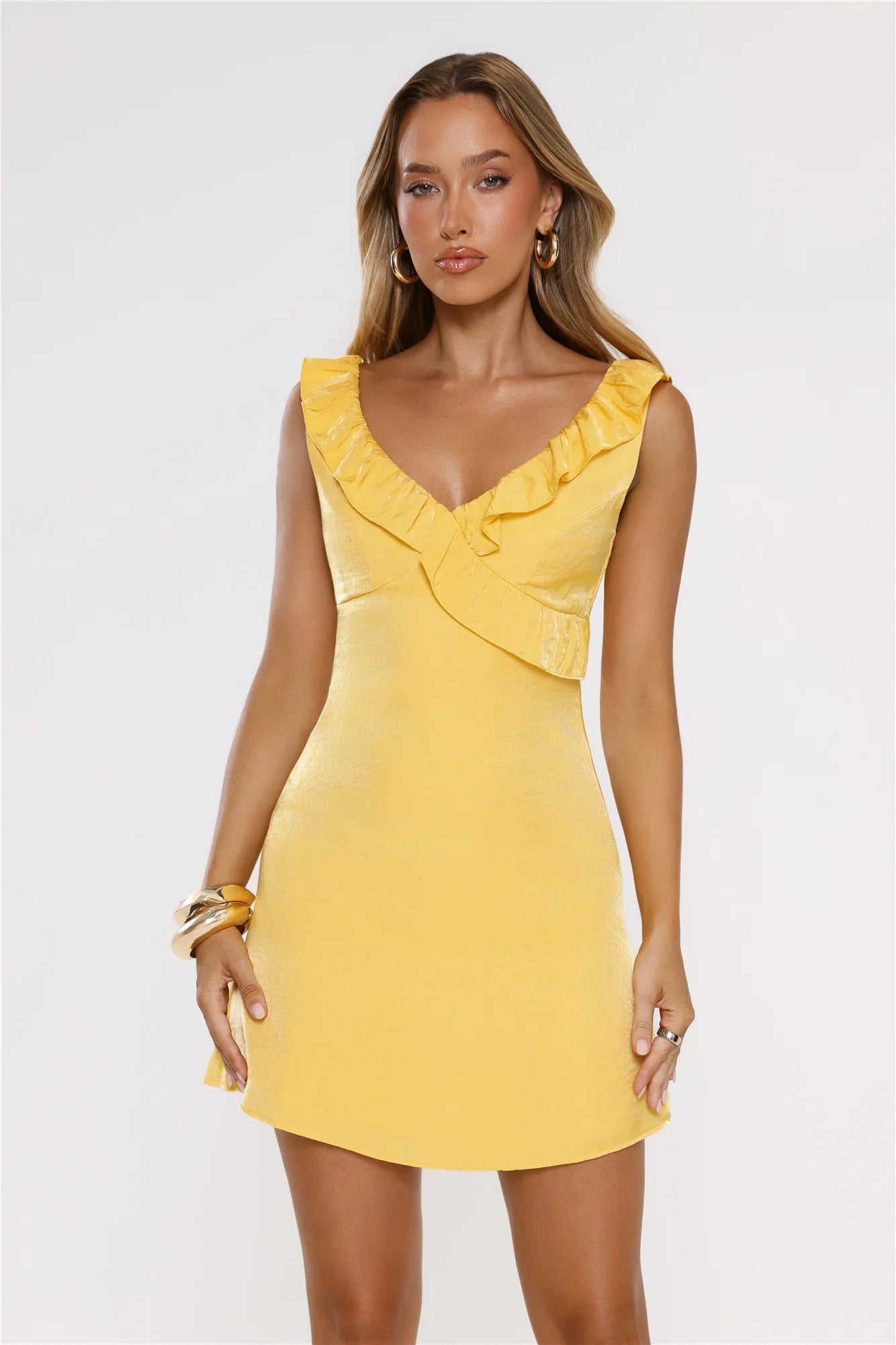 Mini-robe jaune "Bright Season"