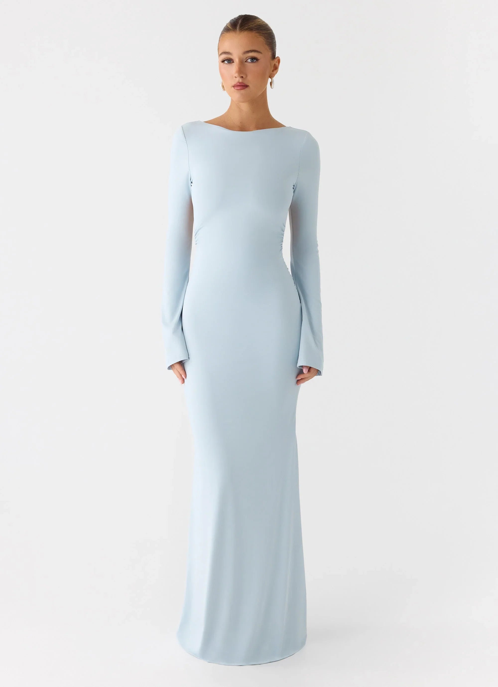Robe longue à manches longues Midnight Song - Bleu brumeux