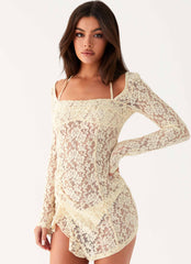 Mini-robe en dentelle Rarri - Ivoire