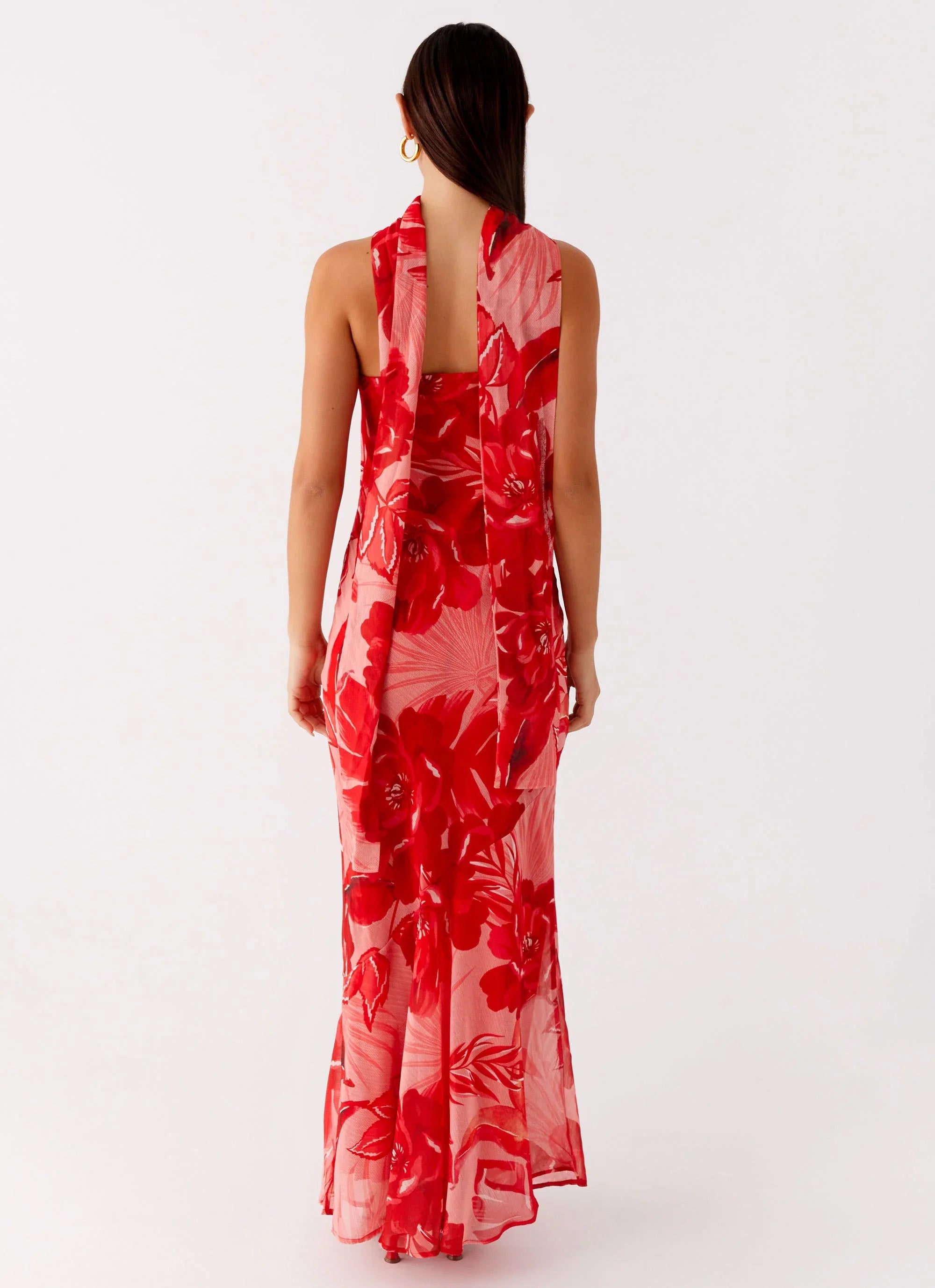 Robe longue "Under The Pagoda" - Imprimé Coucher de soleil en Sicile
