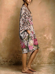 Women's Leopard Print V-neck Pocket Dress