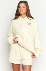 Sweat à capuche American Dream crème