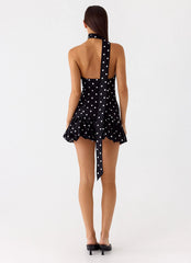 Mini-robe Belina à pois noirs
