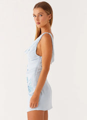 Mini robe perles Lily - Bleu pastel