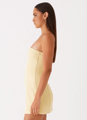 Mini-robe bustier Ayanna - Jaune