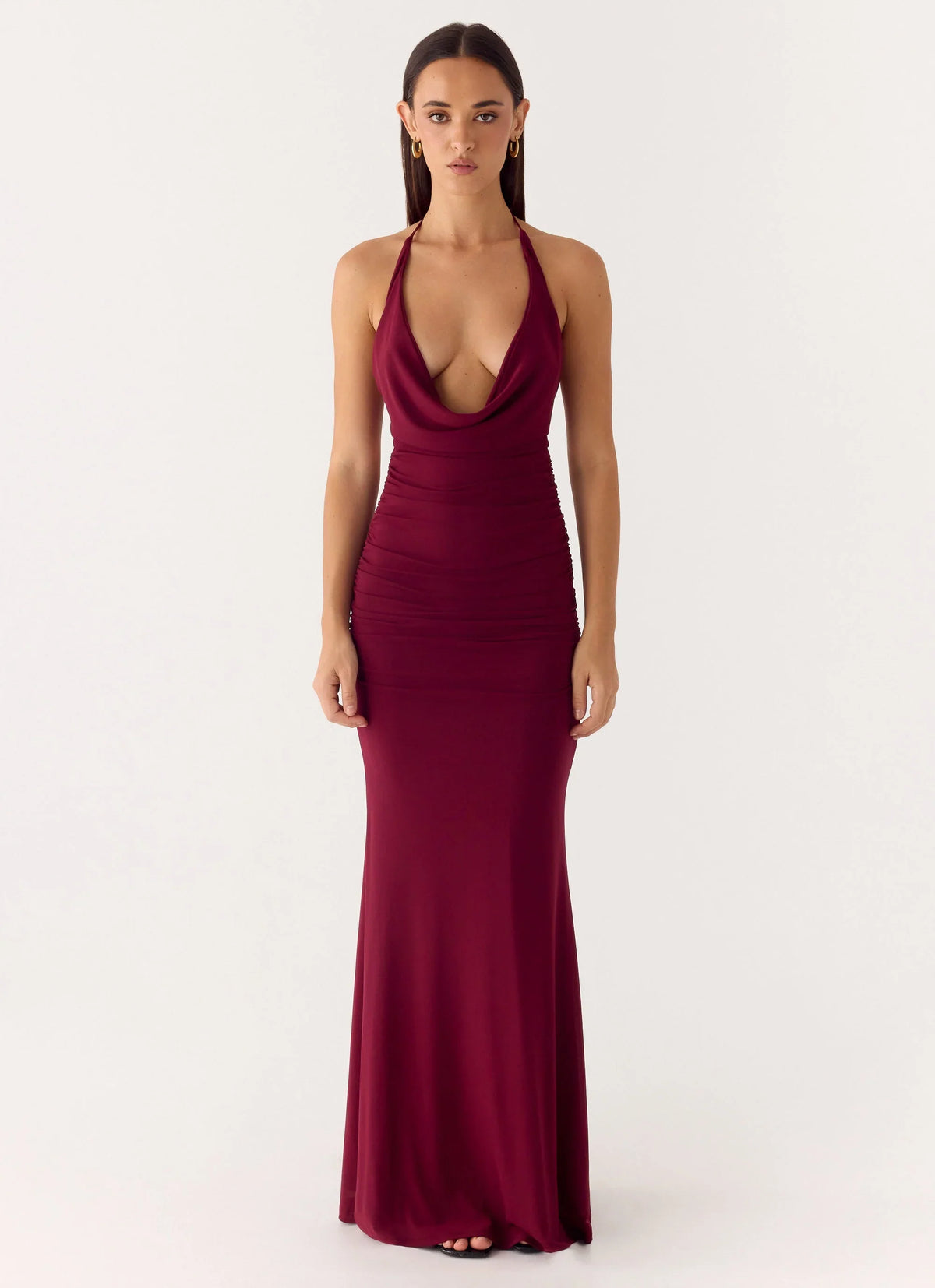 Robe longue yeux fermés - Cerise noire