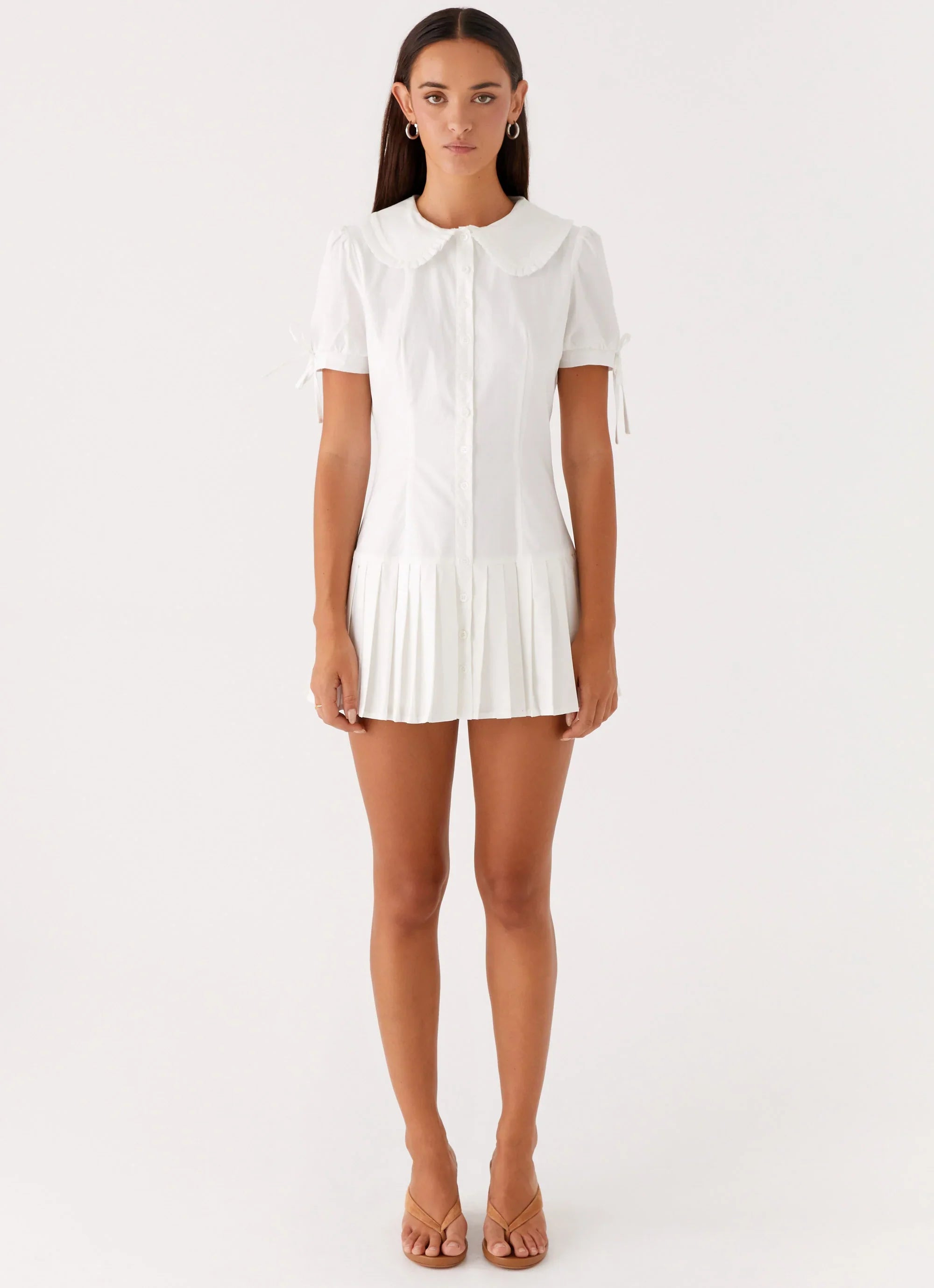 Robe courte plissée To Us - Blanc