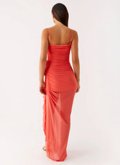 Robe longue Louana – Corail