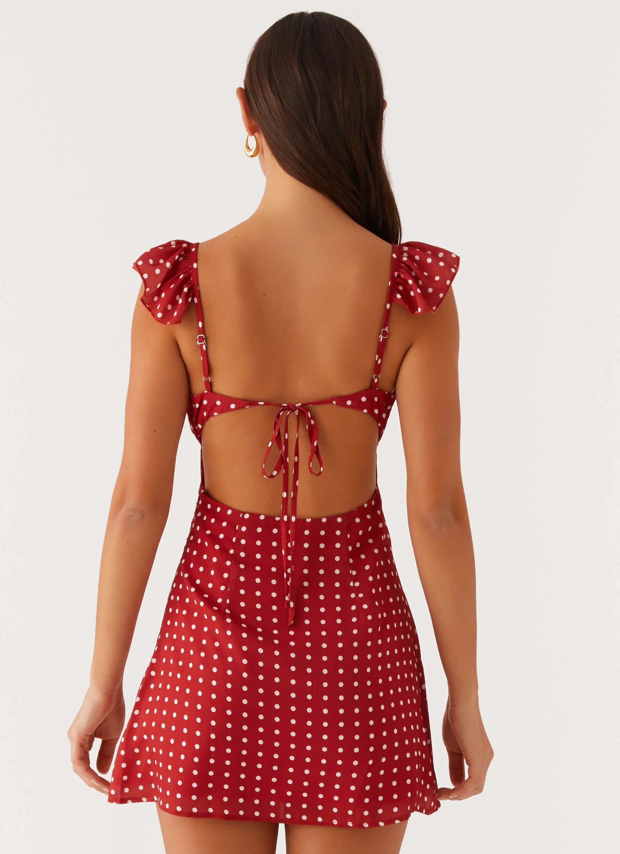 Mini-robe Adrina à volants - Rouge à pois