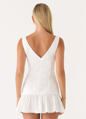 Robe courte Gretel - Blanc