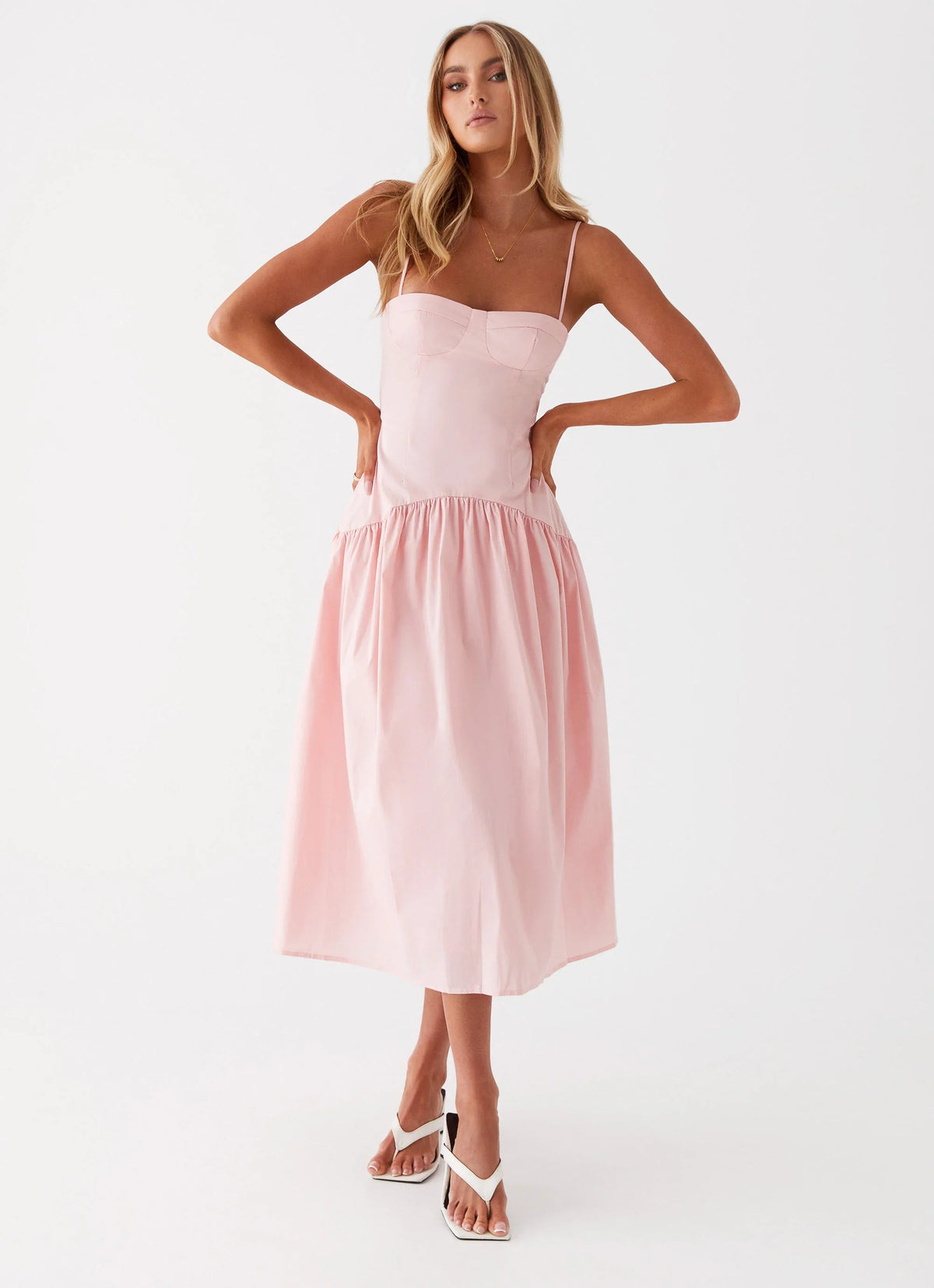 Robe midi Yvette Corset - Rose