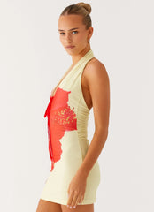Mini-robe Know You Better - Imprimé floral écarlate